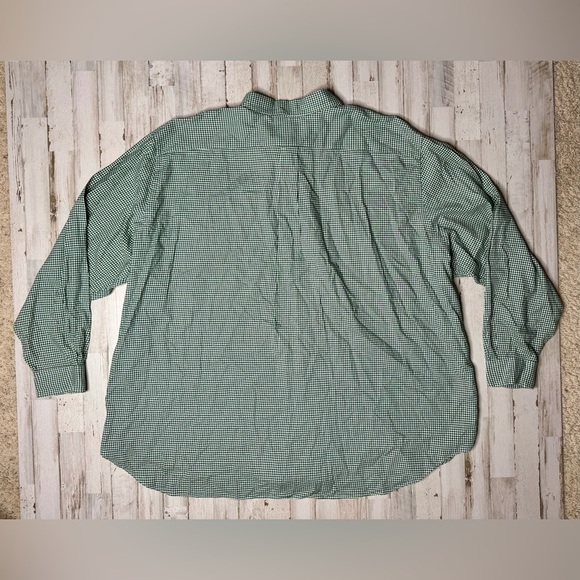 Polo Ralph Lauren Shirt Men's 4XB Green Solid Cotton Dress Casual - Picture 10 of 12